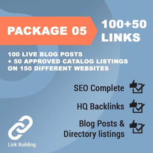 Package 05 – 100 Live Blog Posts + 50 Approved Catalog Listings on 150 different websites_promotionset